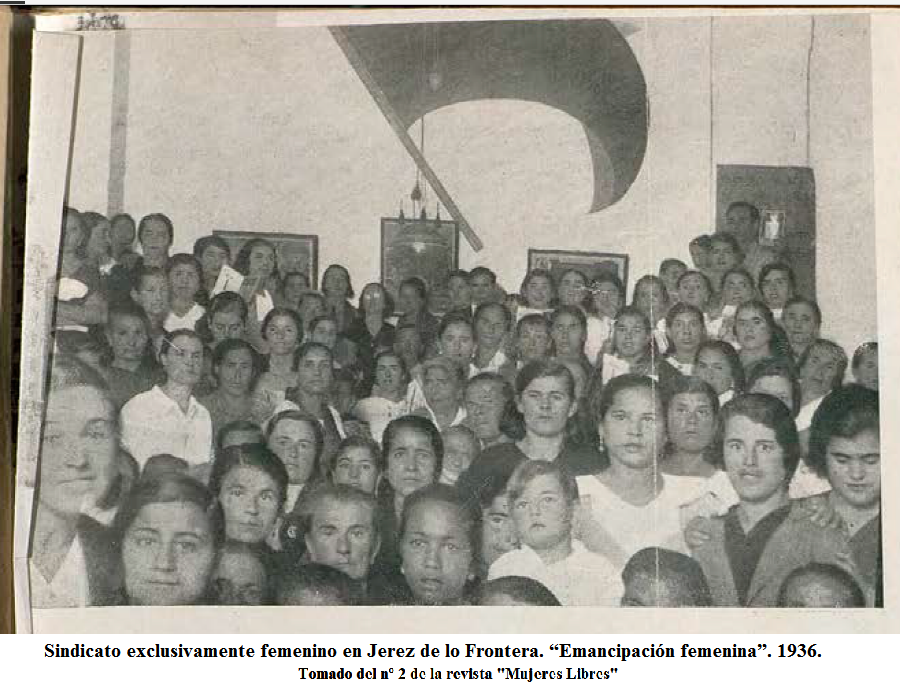 Foto de la sociedad obrera Emancipación Femenina de Jerez de la Frontera, Cádiz.