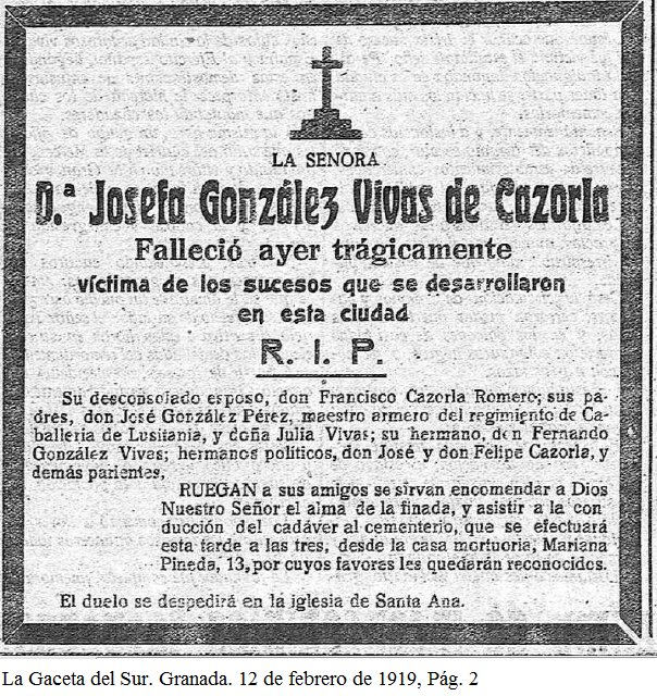 12 de febrero de 1919 Granada